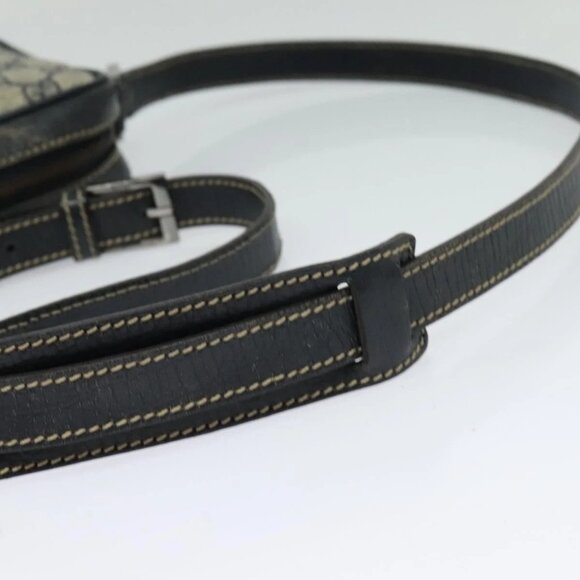 GUCCI GG Supreme Sherry Line Shoulder Bag PVC Navy Silver Red 162910 Auth ep9588 - Picture 7 of 16